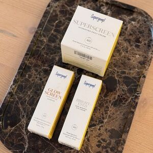 Supergoop! Sunscreen Daily Cream, Glow Screen and Bright-Eyed Set